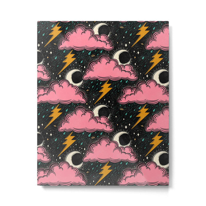 Stormy Night - black & pink Metal Print Gallery Image 1