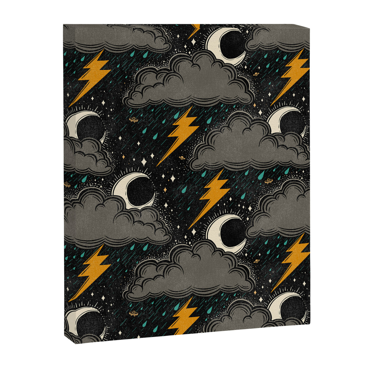 Stormy Night - Gray  Canvas Print Gallery Image 8