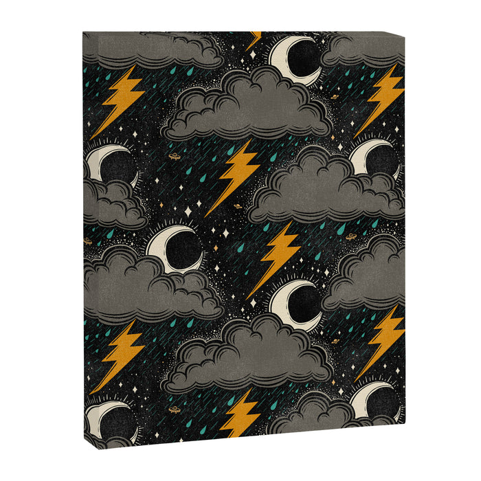 Stormy Night - Gray  Canvas Print Gallery Image 1