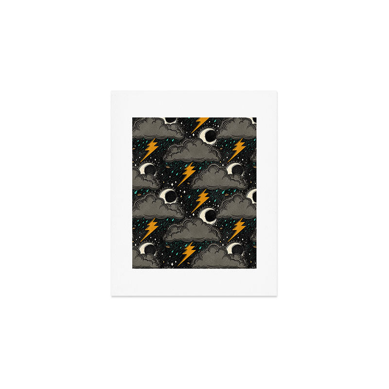 Stormy Night - Gray  Art Print Gallery Image 1