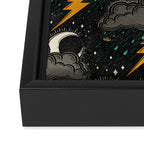 Stormy Night - Gray  Framed Canvas Print Gallery Image 3