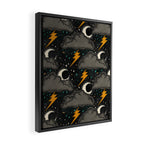 Stormy Night - Gray  Framed Canvas Print Gallery Image 2