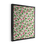 Strawberries - pink and green on alabaster Framed Canvas Print Gallery Image 2