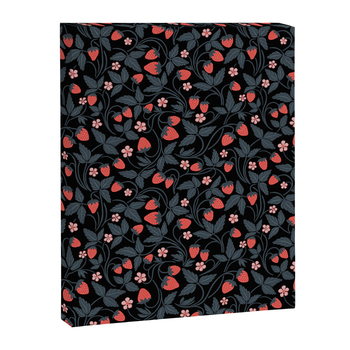 Strawberries - red and slate on black Canvas Print Gallery Image 1