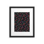 Strawberries - red and slate on black Framed Art Print Gallery Image 6
