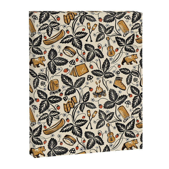 Summer Camping - Black, cream, and gold Canvas Print Gallery Image 1