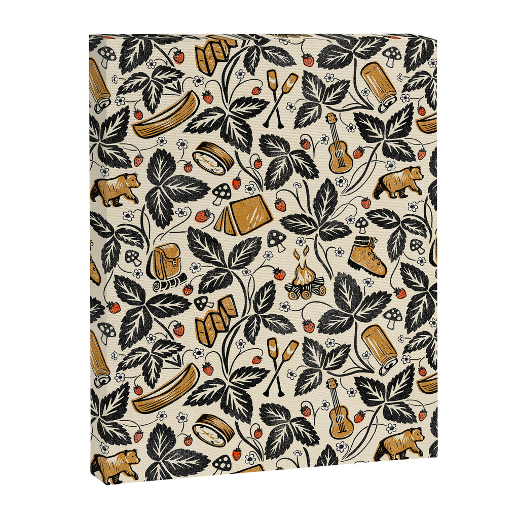 Summer Camping - Black, cream, and gold Canvas Print Gallery Image 8