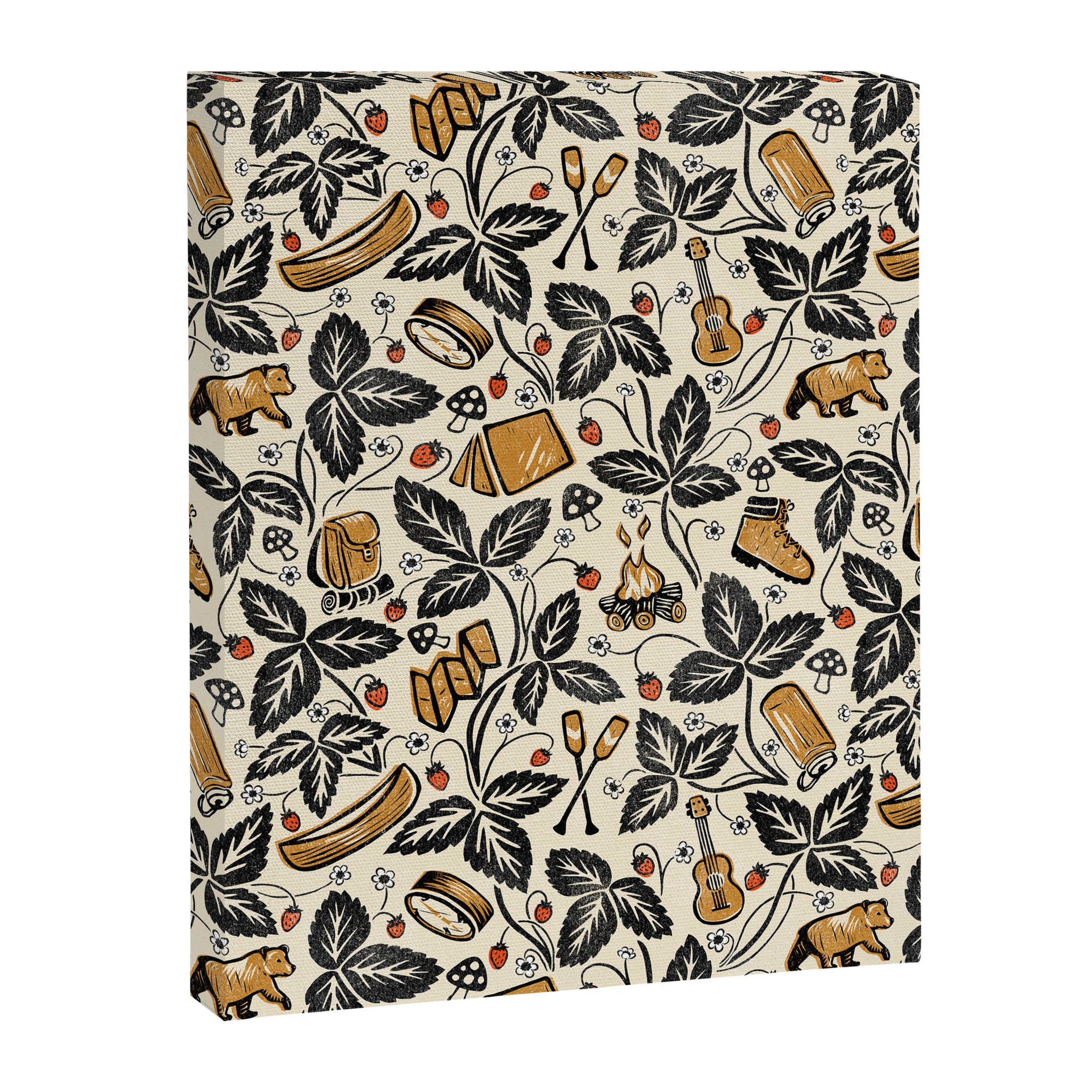 Summer Camping - Black, cream, and gold Canvas Print Gallery Image 8