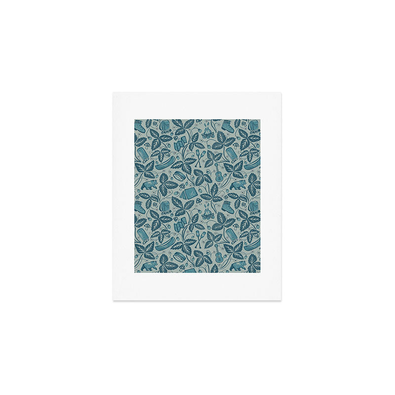 Summer Camping - blue Art Print Gallery Image 1