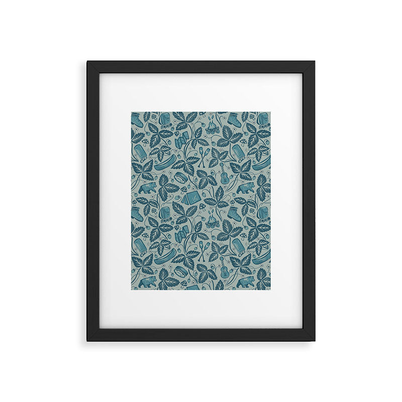 Summer Camping - blue Framed Art Print Gallery Image 6