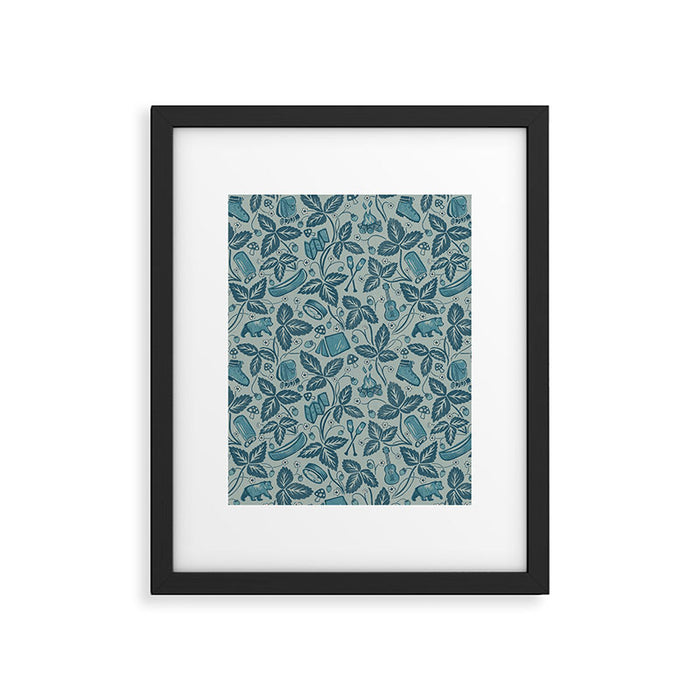 Summer Camping - blue Framed Art Print Gallery Image 1