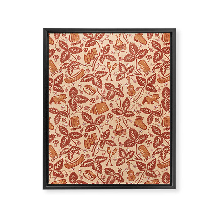 Summer Camping - Copper Peach Framed Canvas Print Gallery Image 1