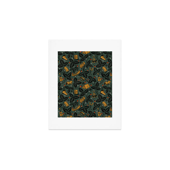 Summer Camping - Forest Green Art Print Gallery Image 1