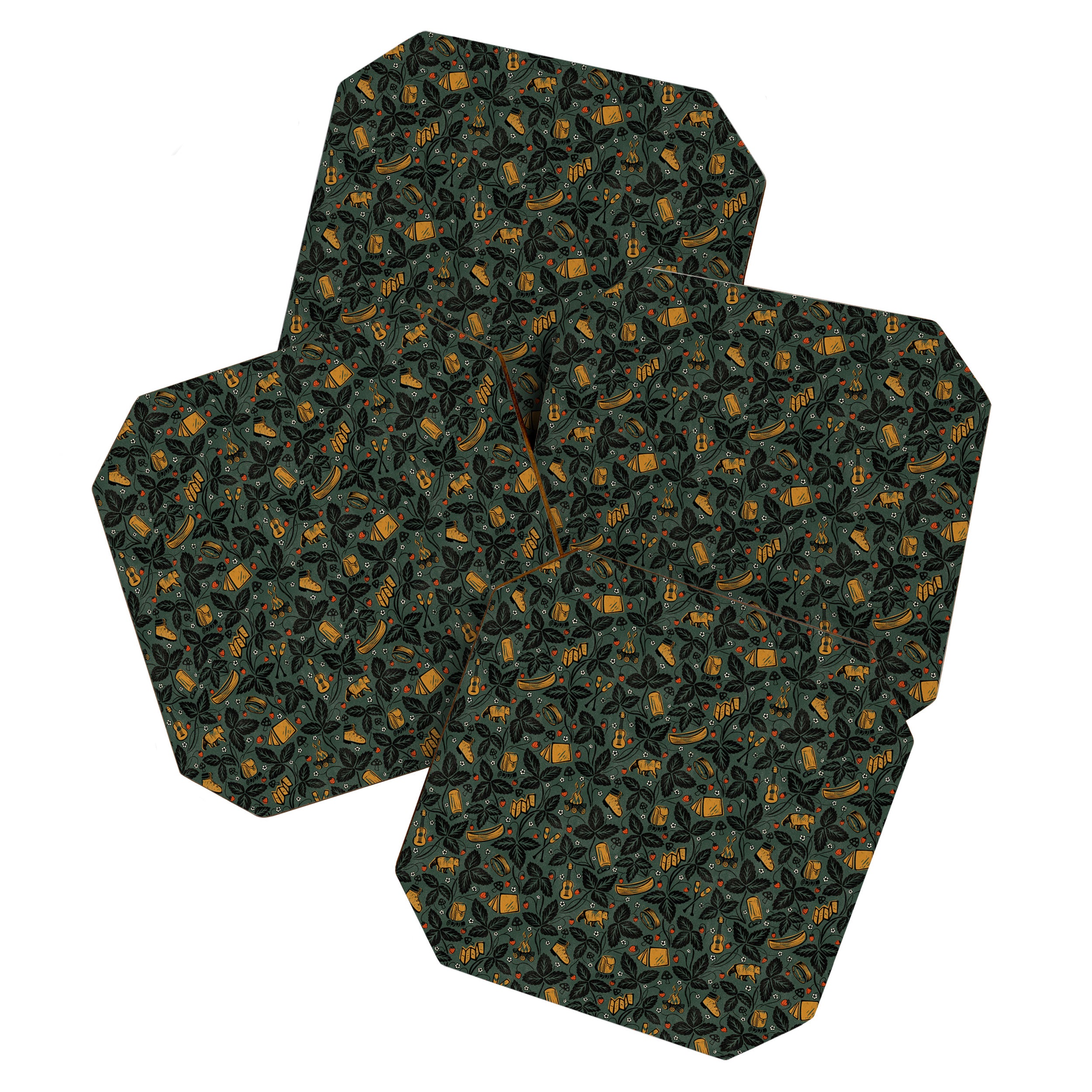 Summer Camping - Forest Green Coaster Gallery Image 1