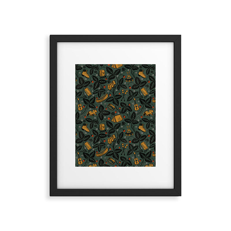 Summer Camping - Forest Green Framed Art Print Gallery Image 6