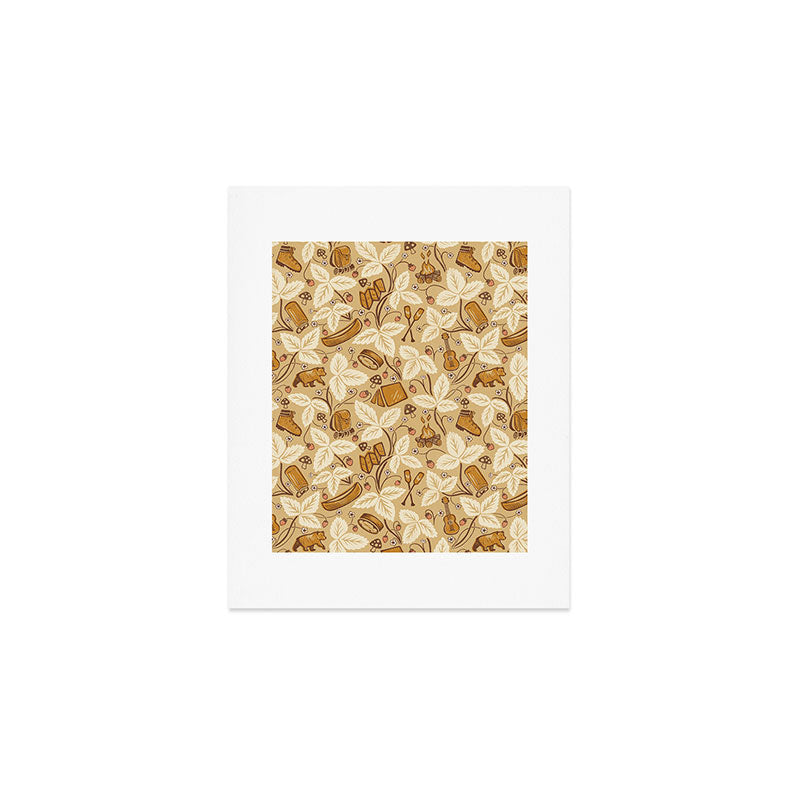 Summer Camping - Gold and cream Art Print Gallery Image 1