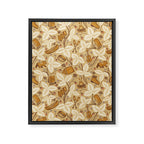 Summer Camping - Gold and cream Framed Canvas Print Gallery Image 8