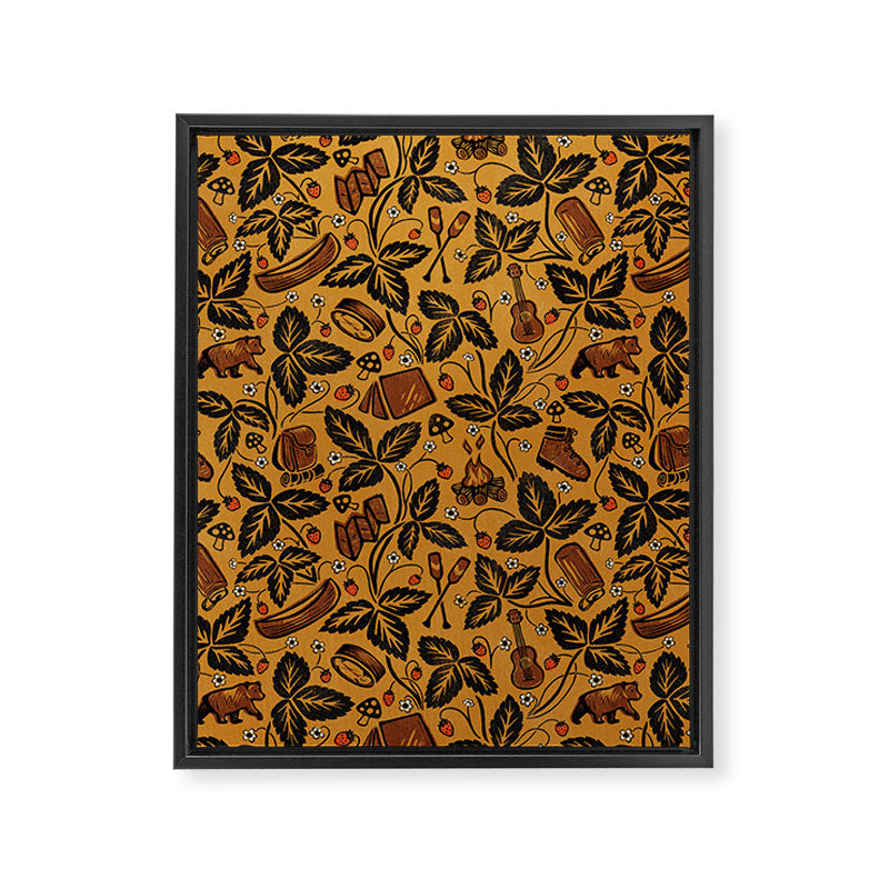 Summer Camping - Golden Framed Canvas Print Gallery Image 8