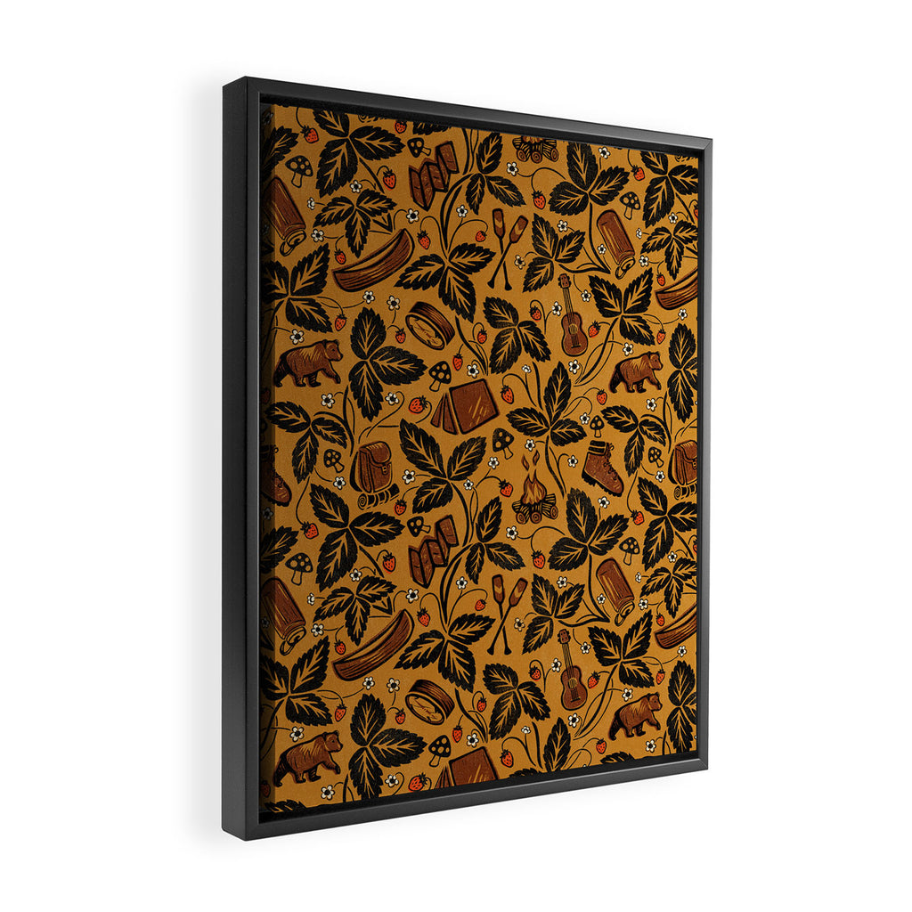 Summer Camping - Golden Framed Canvas Print Gallery Image 2