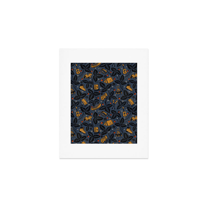 Summer Camping - Midnight Blue Art Print Gallery Image 1