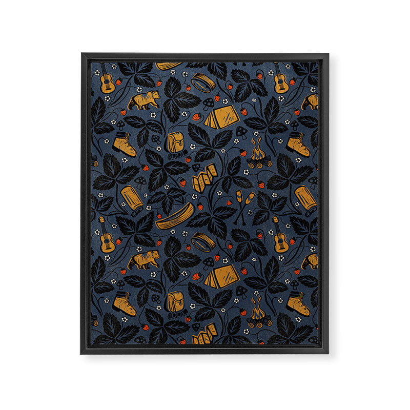 Summer Camping - Midnight Blue Framed Canvas Print Gallery Image 8