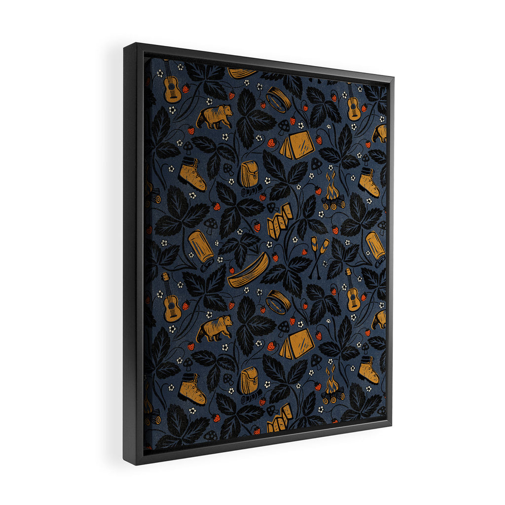 Summer Camping - Midnight Blue Framed Canvas Print Gallery Image 2