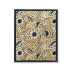 Sunflowers - black and ochre on cream Framed Canvas Print Gallery Image 8
