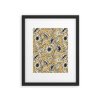 Sunflowers - black and ochre on cream Framed Art Print Gallery Image 6