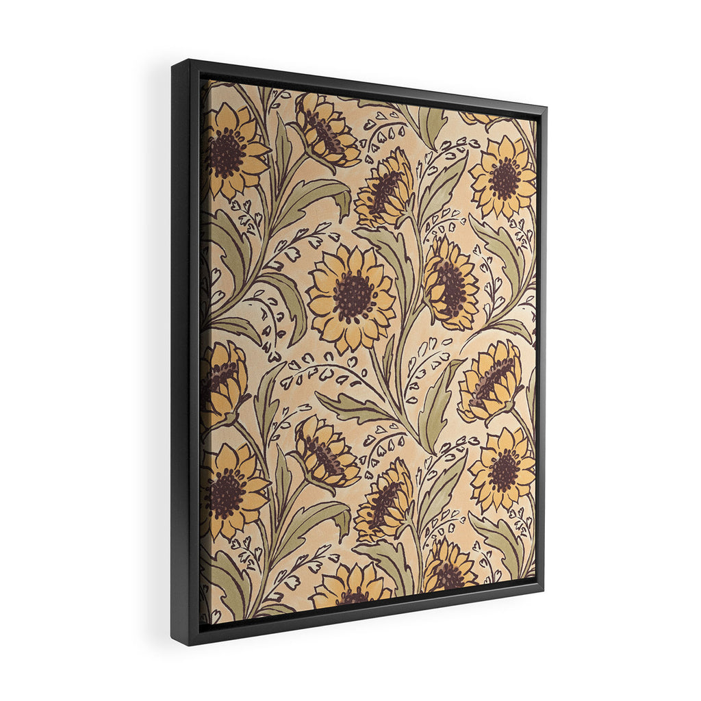 Sunflowers - gold Framed Canvas Print Gallery Image 2