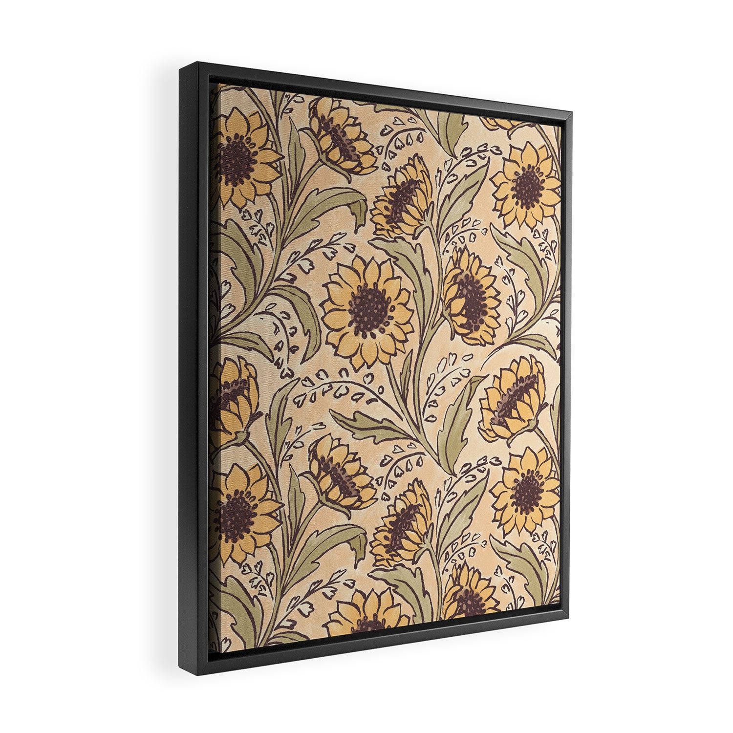 Sunflowers - gold Framed Canvas Print Gallery Image 2
