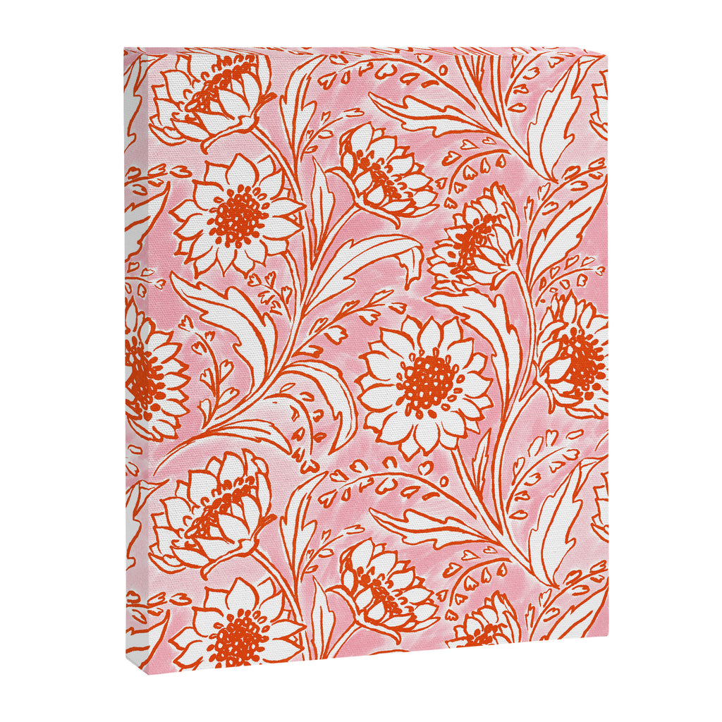 Sunflowers - pink and orange  Canvas Print Gallery Image 8