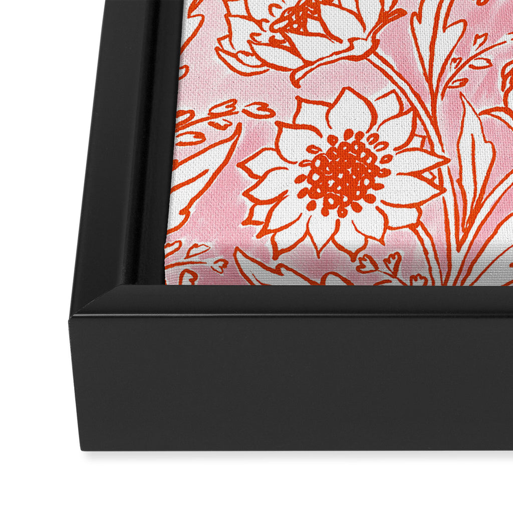 Sunflowers - pink and orange  Framed Canvas Print Gallery Image 3