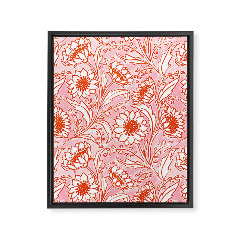 Sunflowers - pink and orange  Framed Canvas Print Gallery Image 8