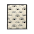 Sunrise - black and cream Framed Canvas Print Gallery Image 8