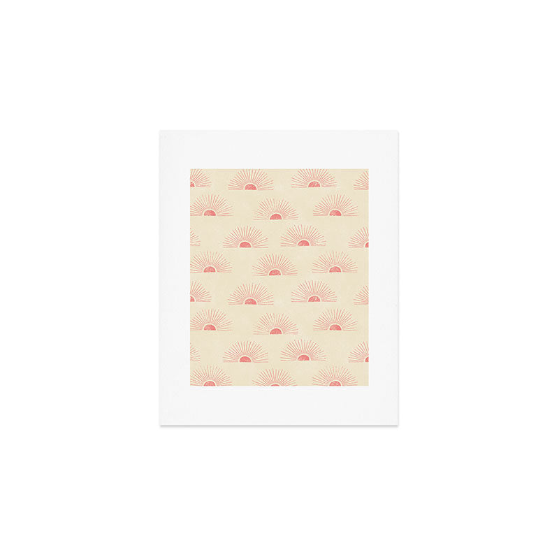 Sunrise - pink and cream Art Print Gallery Image 1