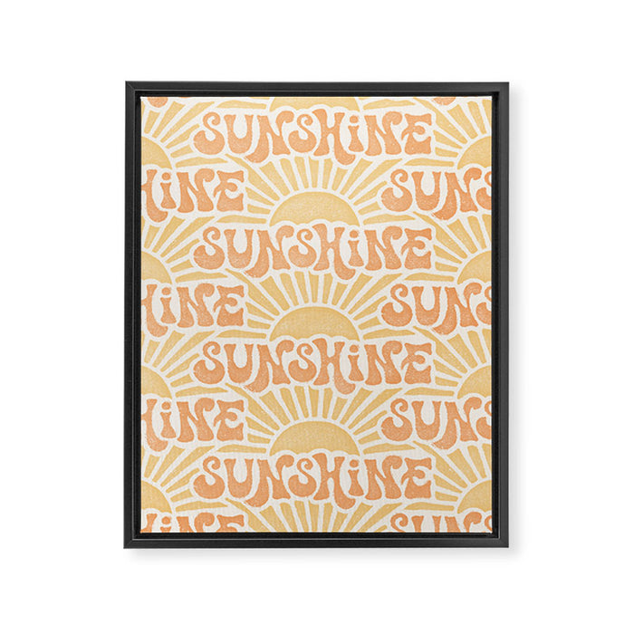 Sunshine - gold and copper Framed Canvas Print Gallery Image 1