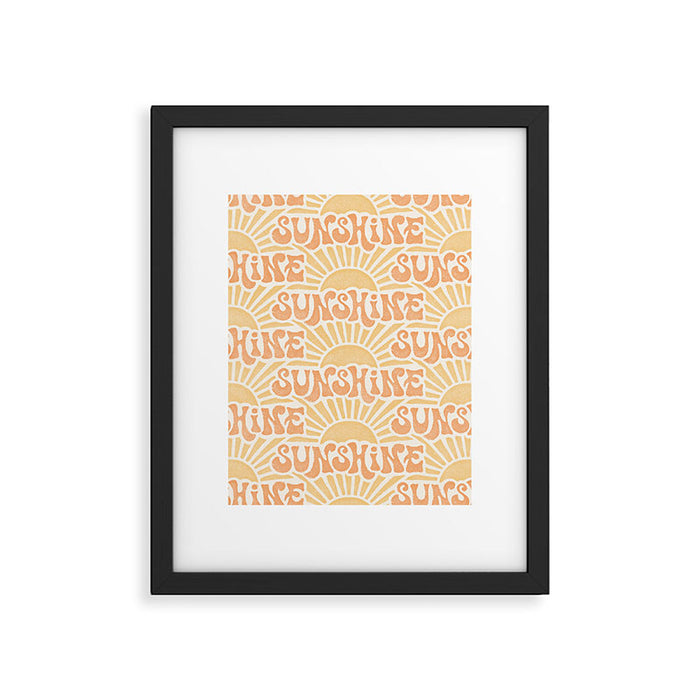 Sunshine - gold and copper Framed Art Print Gallery Image 1
