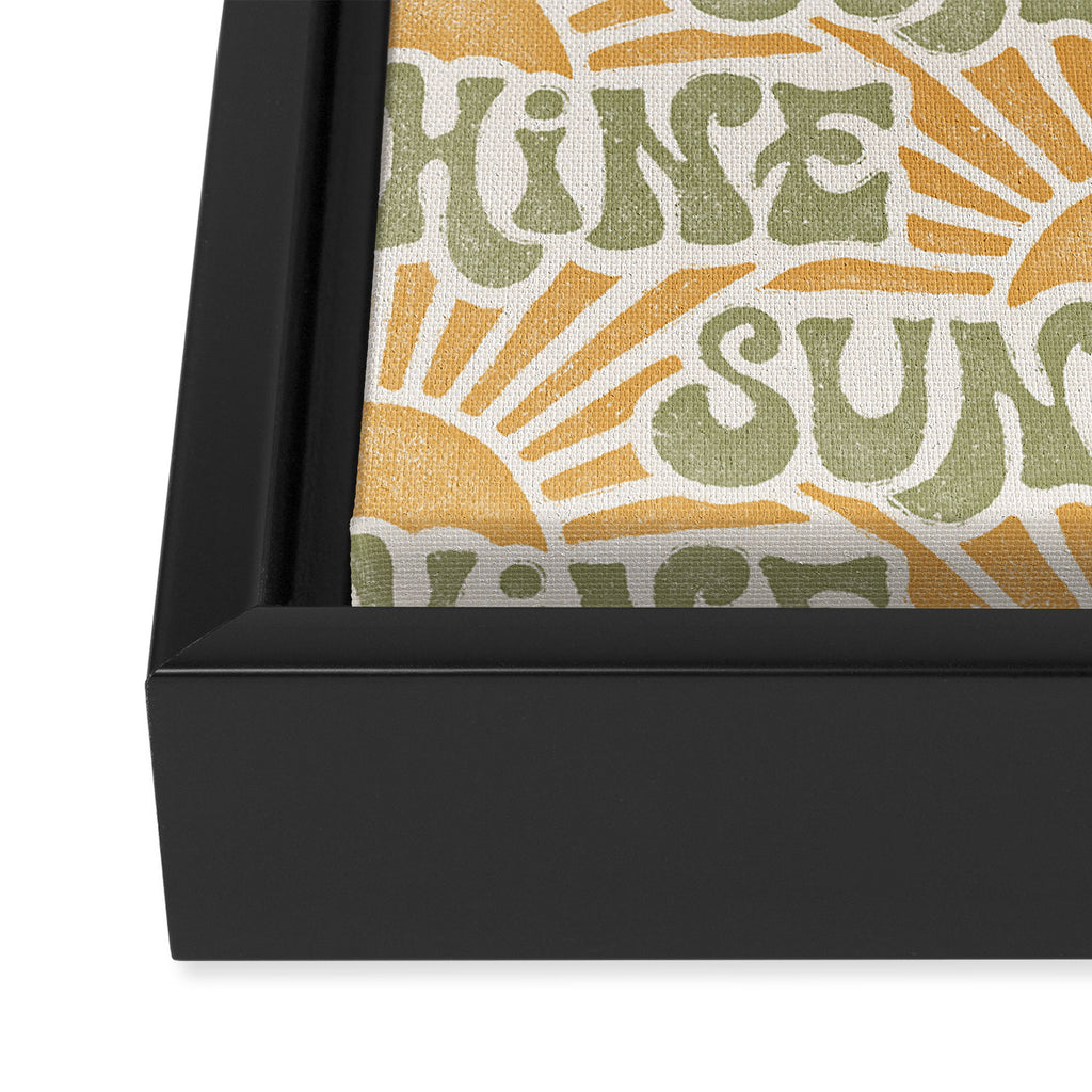 Sunshine - gold and green Framed Canvas Print Gallery Image 3