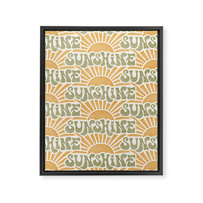 Sunshine - gold and green Framed Canvas Print Gallery Image 1