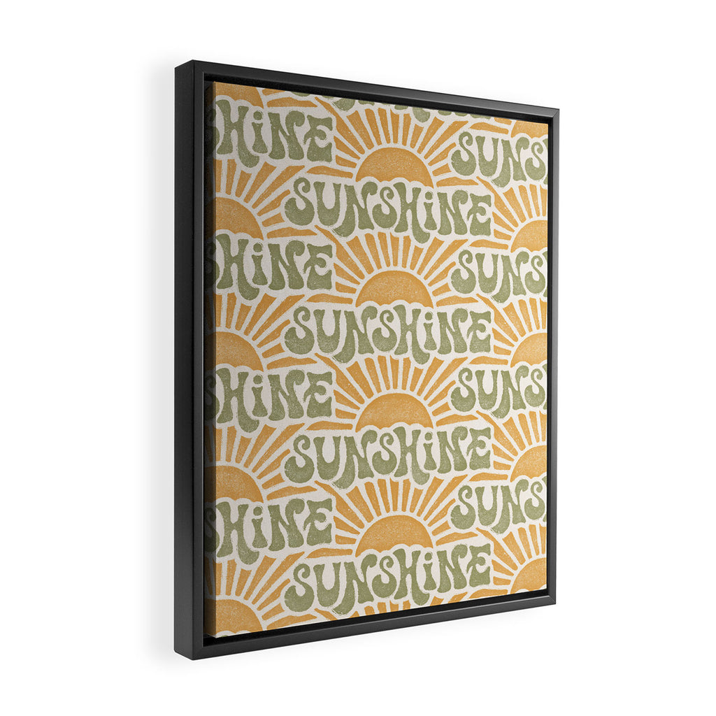Sunshine - gold and green Framed Canvas Print Gallery Image 2