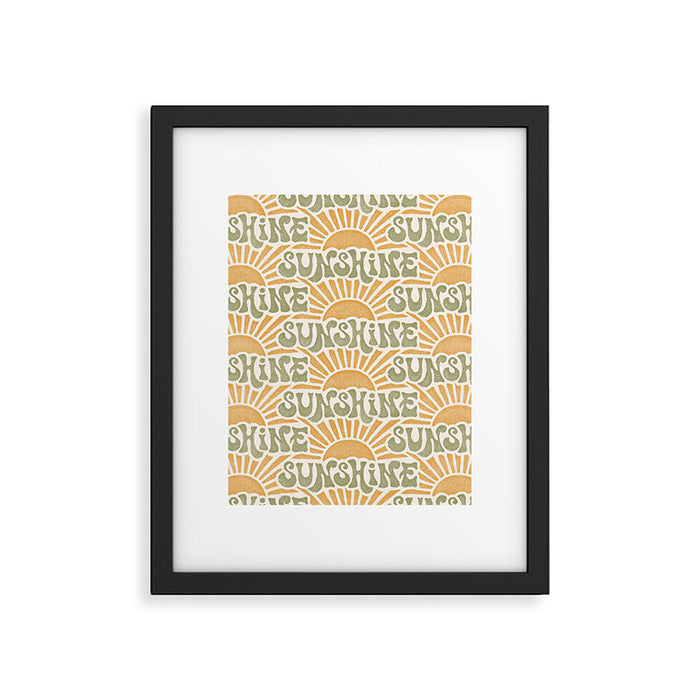 Sunshine - gold and green Framed Art Print Gallery Image 1