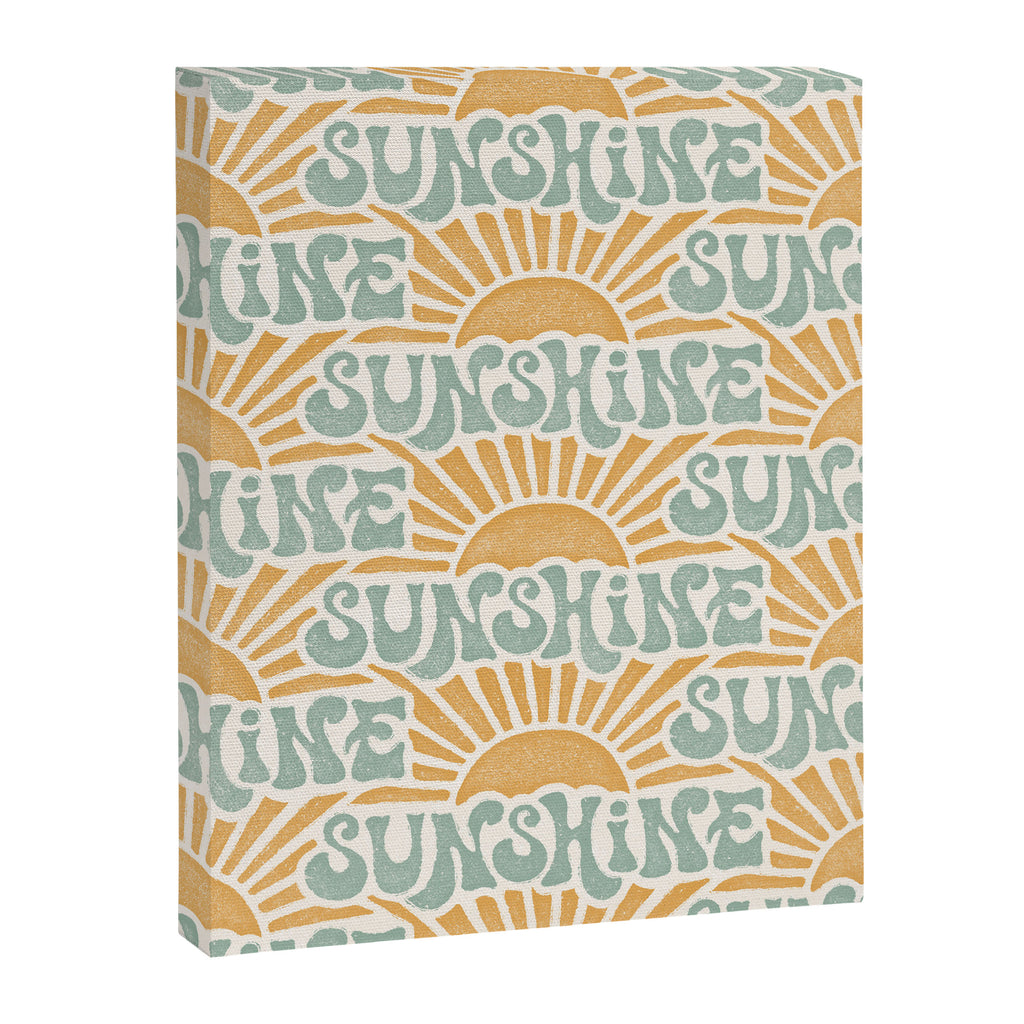 Sunshine - gold and sky blue Canvas Print Gallery Image 8
