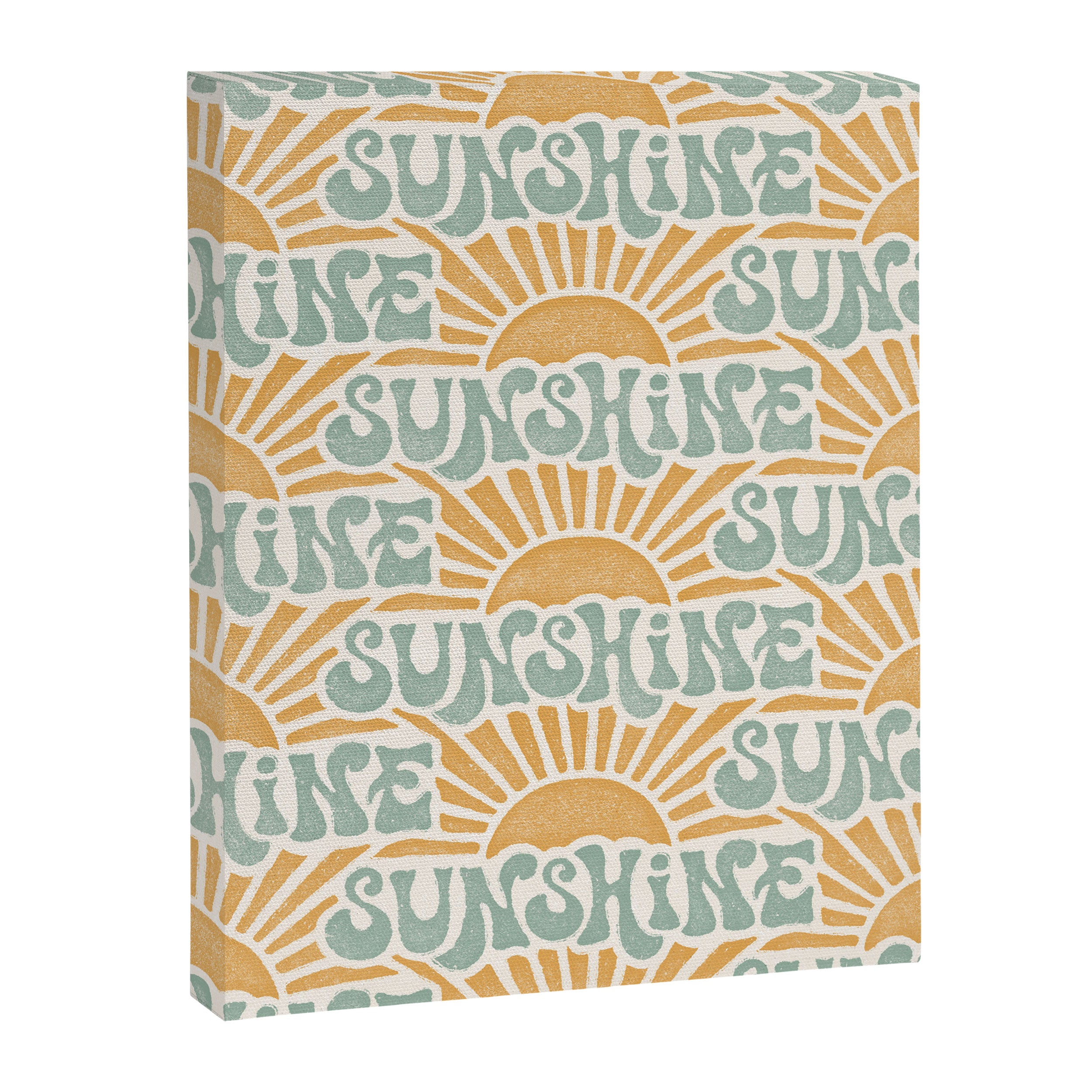 Sunshine - gold and sky blue Canvas Print Gallery Image 8