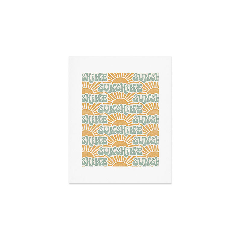 Sunshine - gold and sky blue Art Print Gallery Image 1
