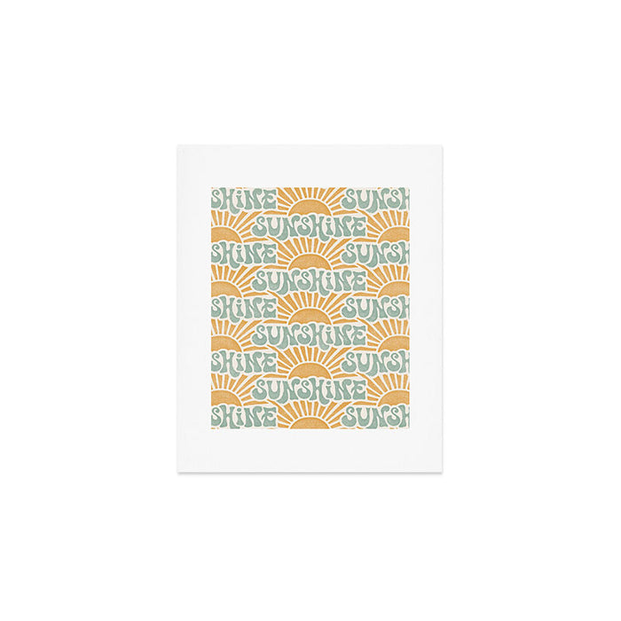 Sunshine - gold and sky blue Art Print Gallery Image 1