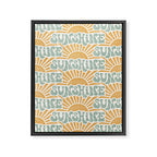 Sunshine - gold and sky blue Framed Canvas Print Gallery Image 8