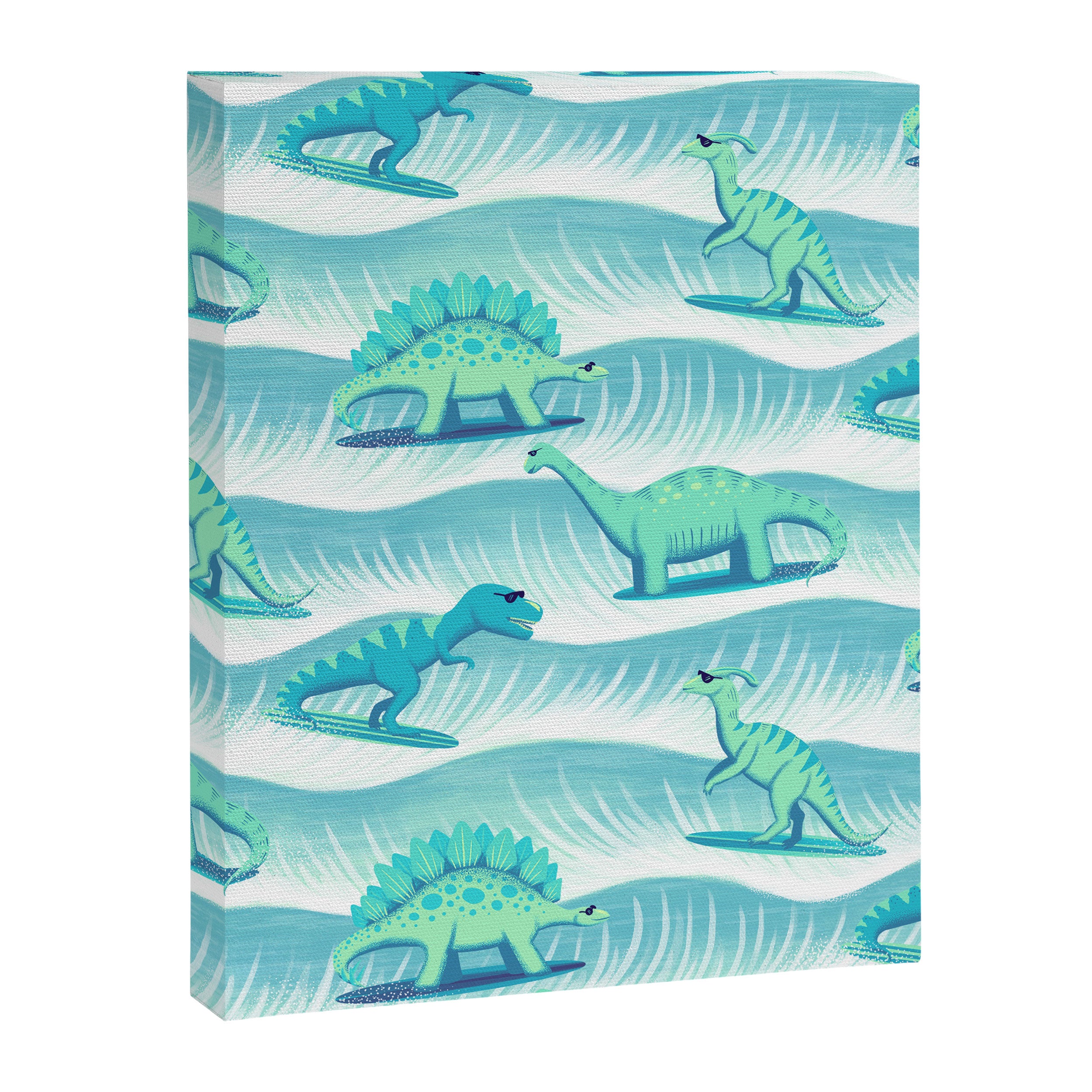 Surfosaurus - Aqua  Canvas Print Gallery Image 8