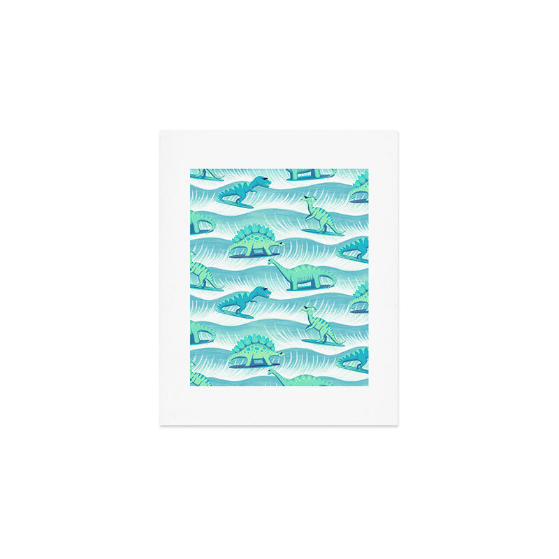 Surfosaurus - Aqua  Art Print Gallery Image 1