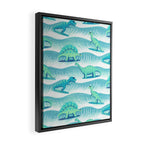 Surfosaurus - Aqua  Framed Canvas Print Gallery Image 2