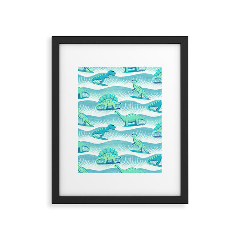 Surfosaurus - Aqua  Framed Art Print Gallery Image 6